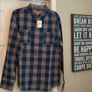 1901 Blue Piston check light men’s flannel shirt.